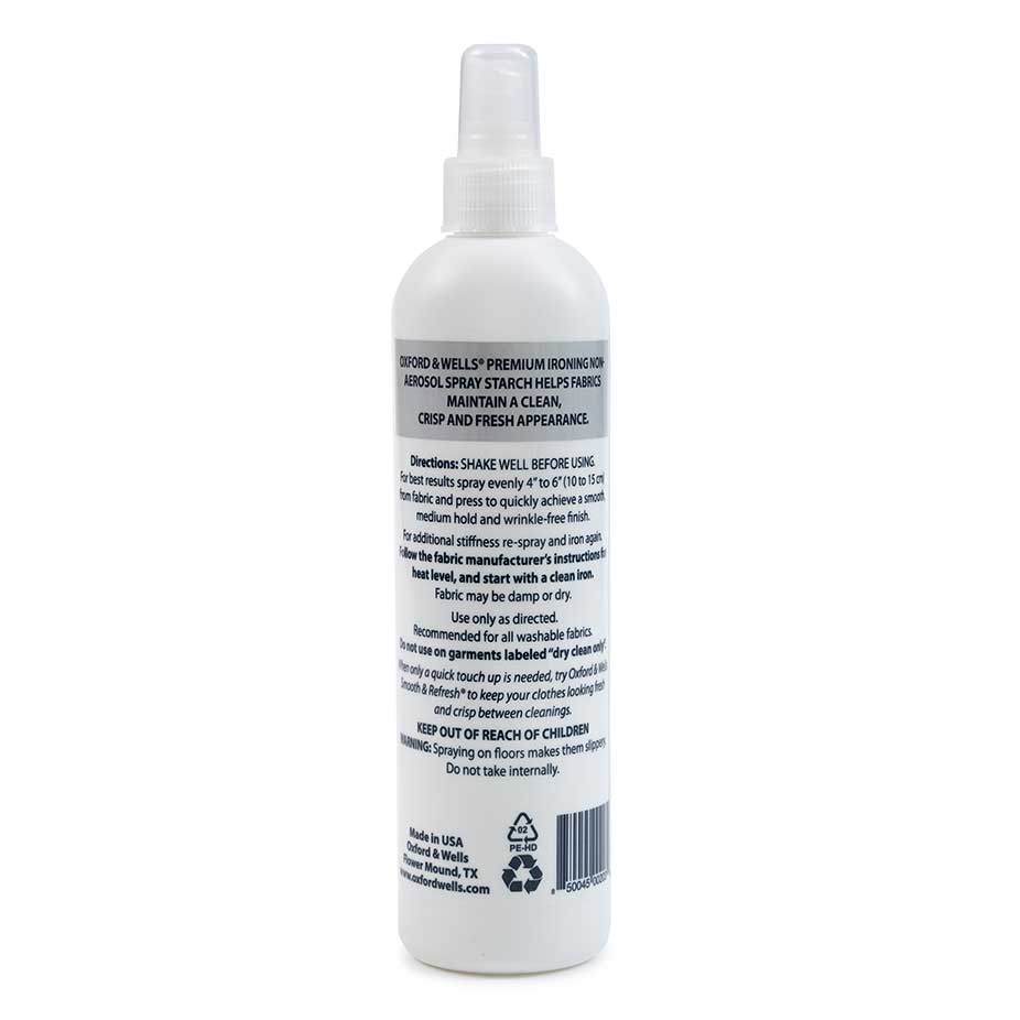 Back of 12oz Ironing Starch Bottle